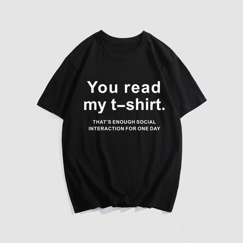 Hip Hop Graphic T-Shirt – Bold Letter Print Short-Sleeve Tee