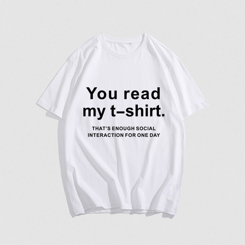 Hip Hop Graphic T-Shirt – Bold Letter Print Short-Sleeve Tee