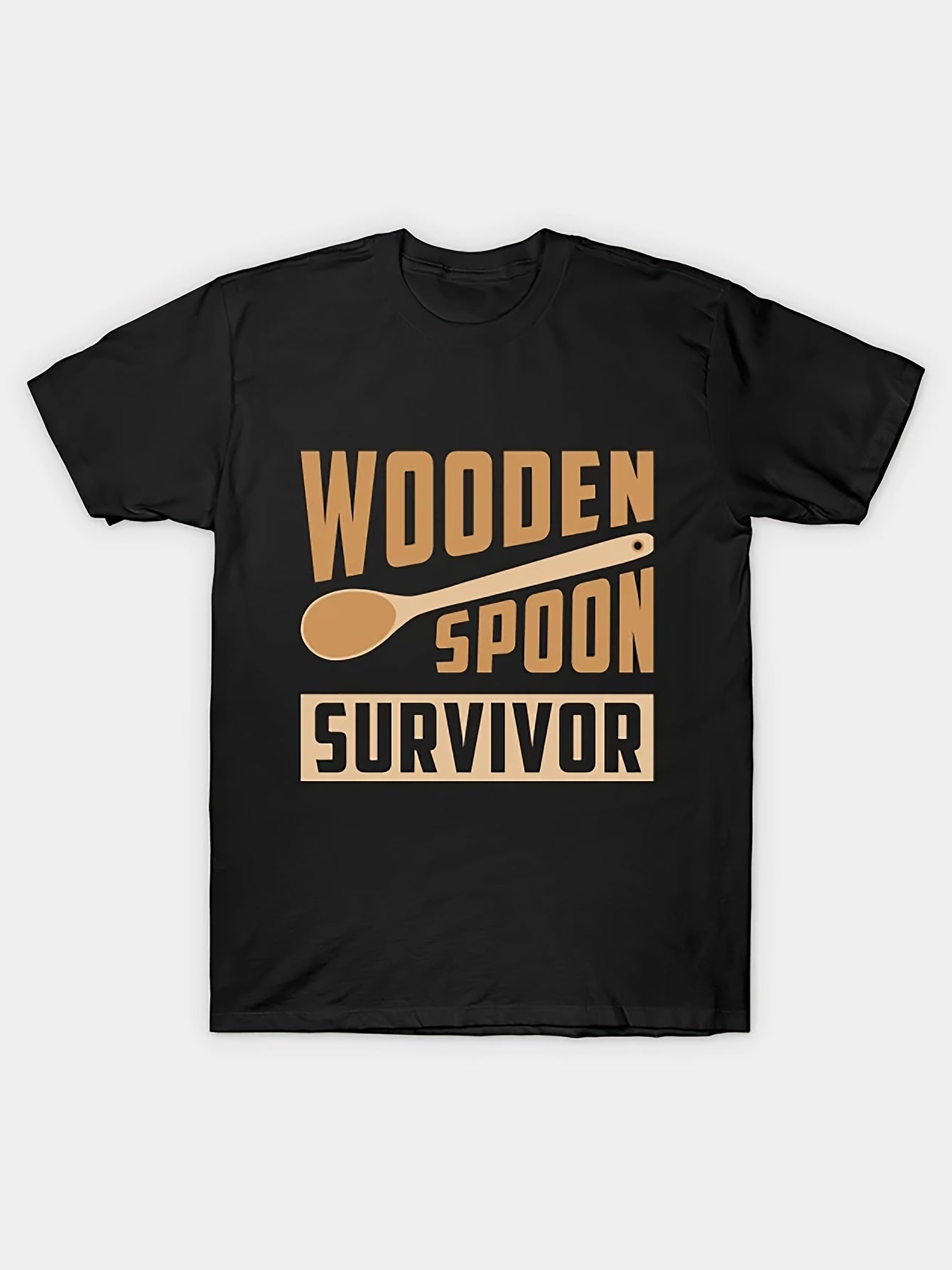 Wooden Spoon Survivor T-Shirt – Retro Print Short Sleeve Tee