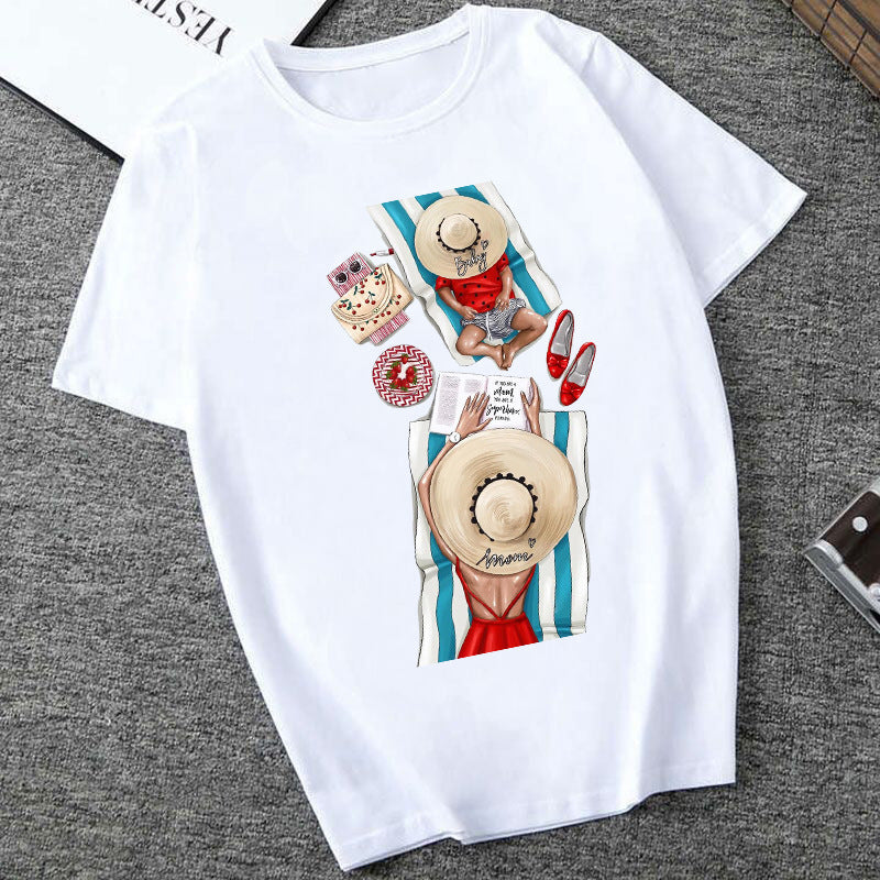 Women's Printed T-Shirt – Short Sleeve Casual Streetwear