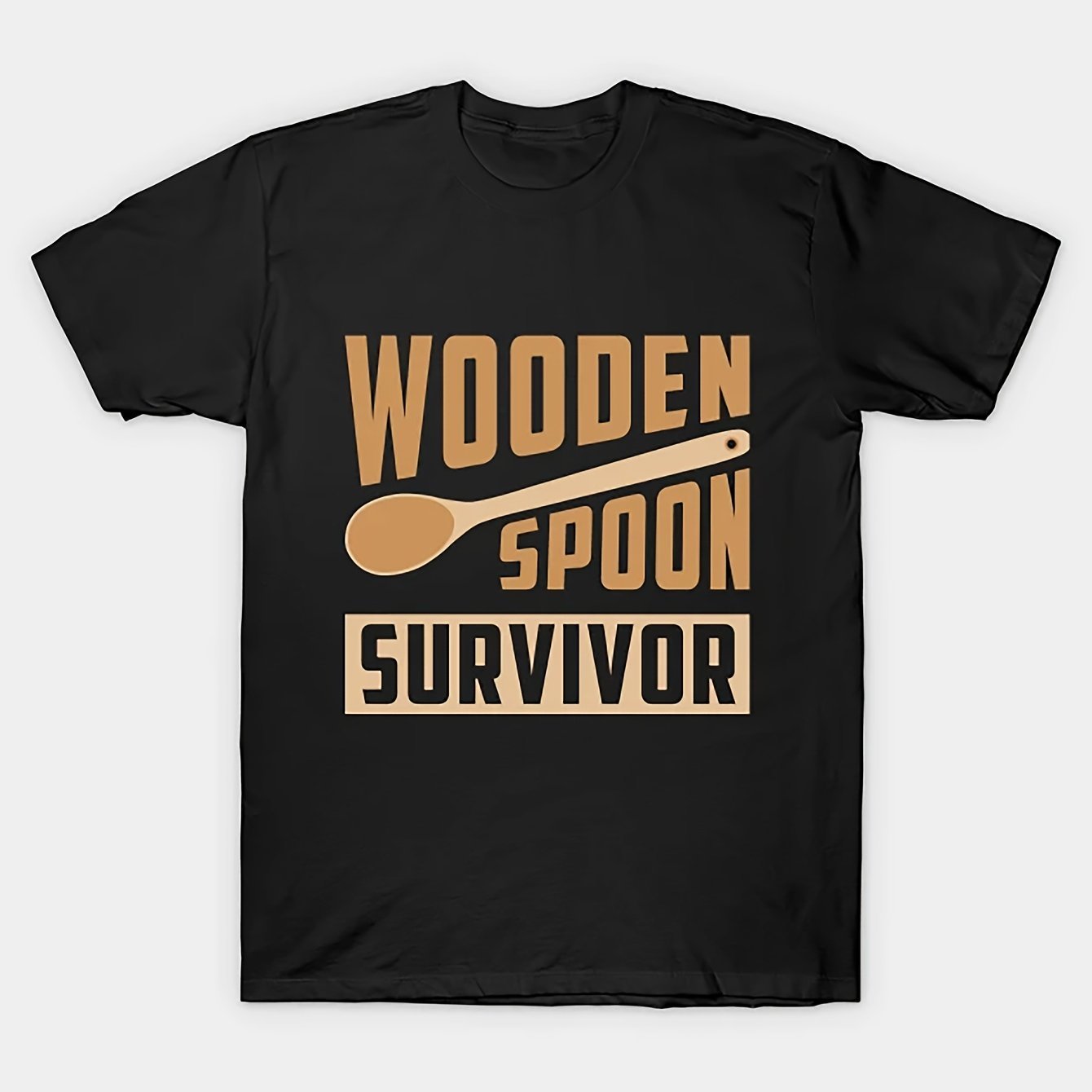 Wooden Spoon Survivor T-Shirt – Retro Print Short Sleeve Tee